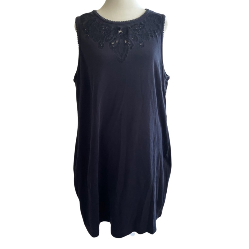 Talbots classic navy blue stretch dress XLP